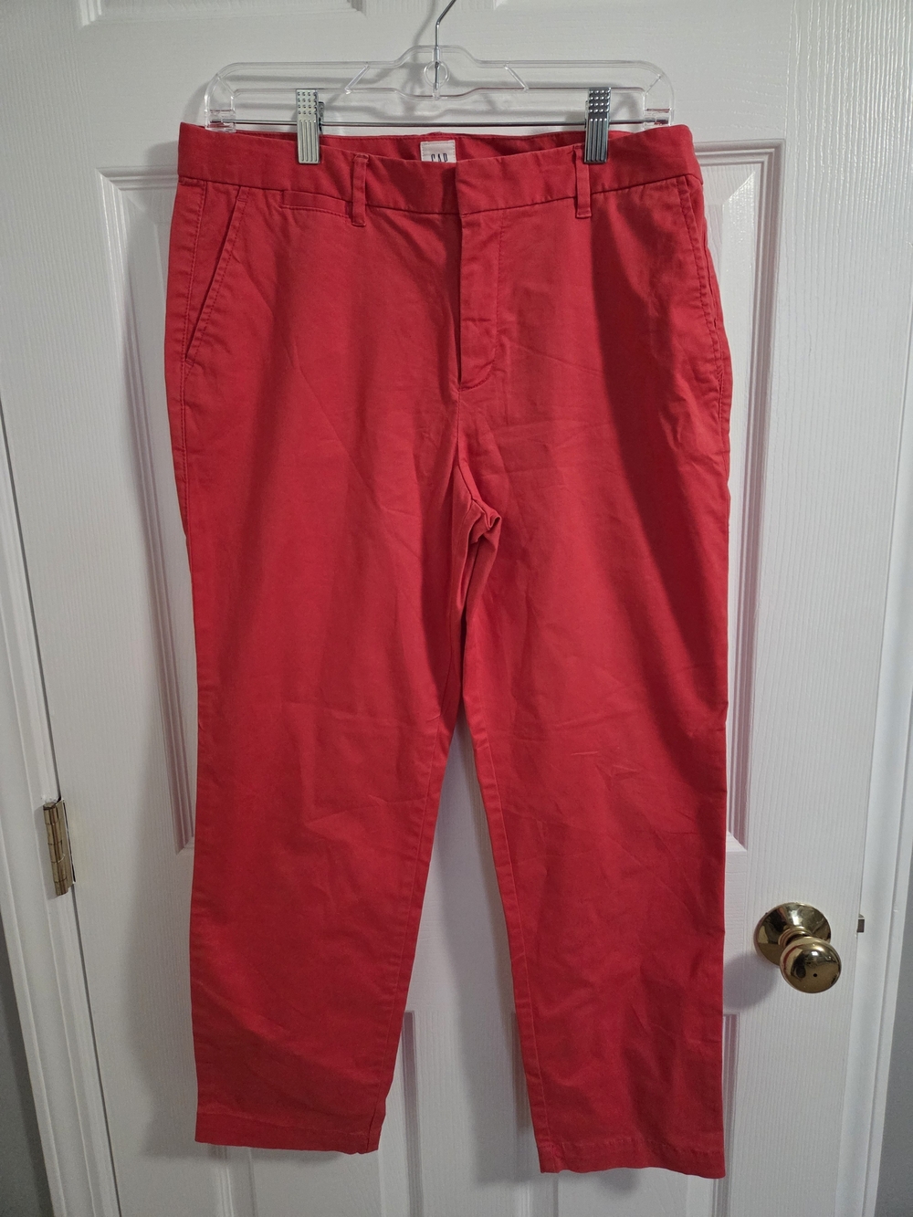 GAP Bright Coral Cropped Chinos